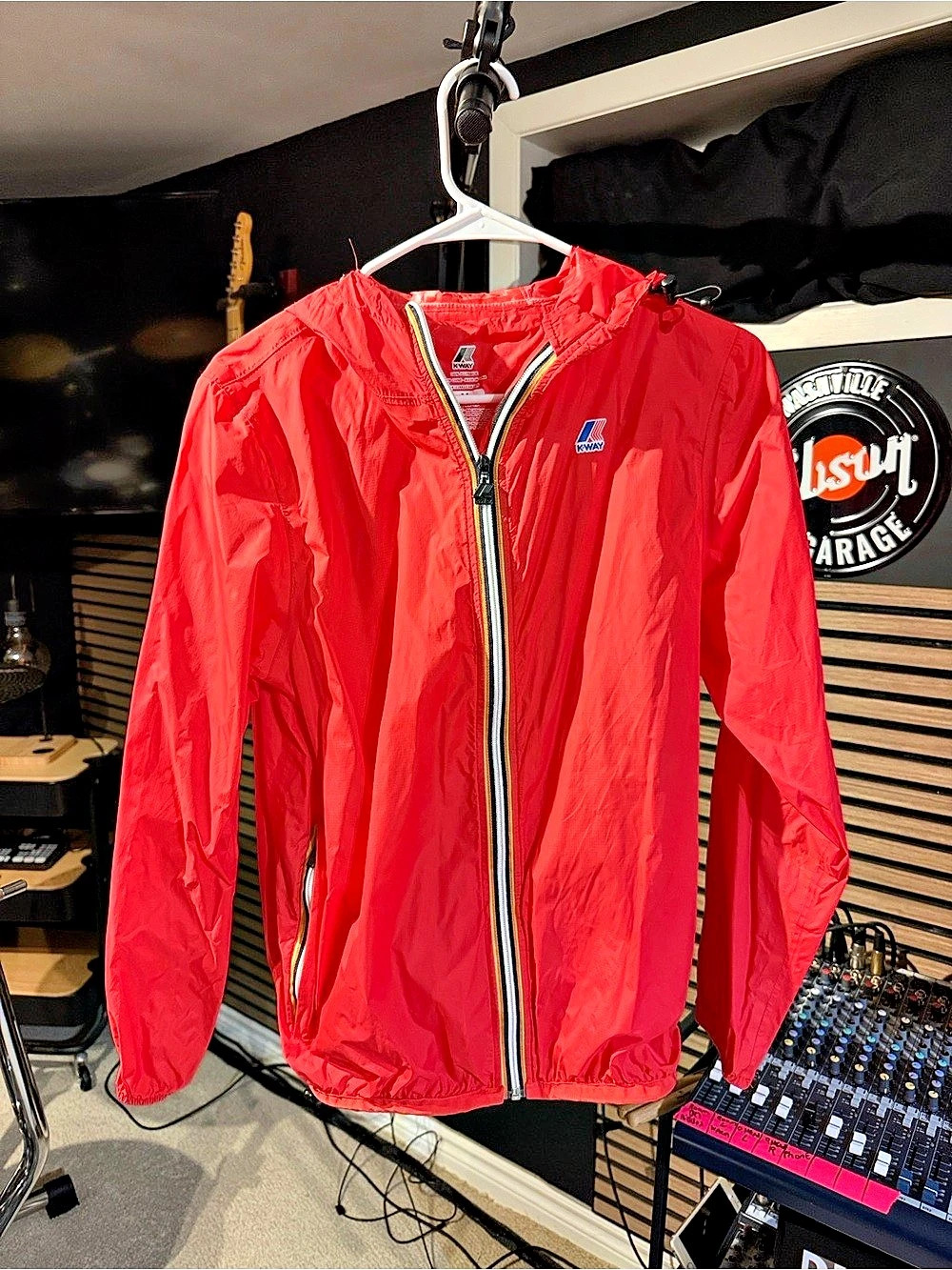 K-Way Le Vrai Claude Full Zip Windbreaker Red Medium